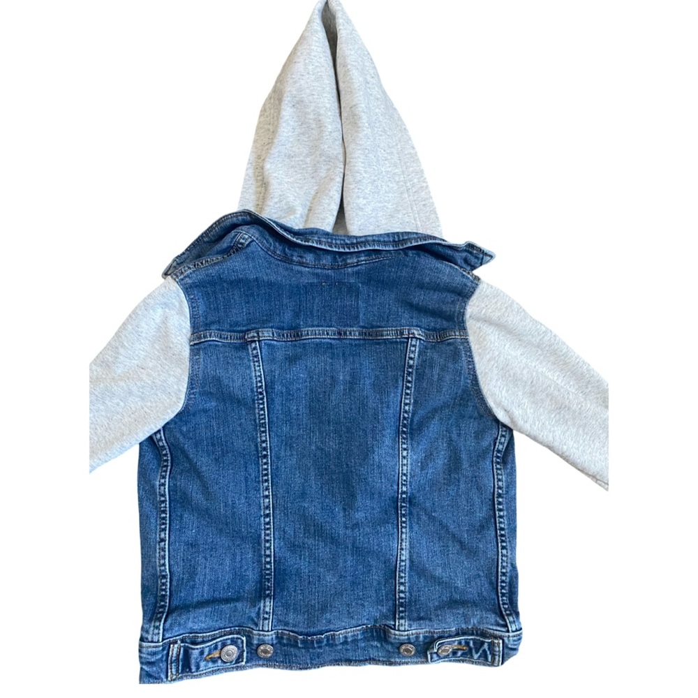 Levi’s Hybrid Denim Hoodie Jacket XS Gray Hooded Trucker Jean Jacket - Picture 5 of 10